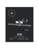 Gray Framed Plant City Airport layout wall art poster