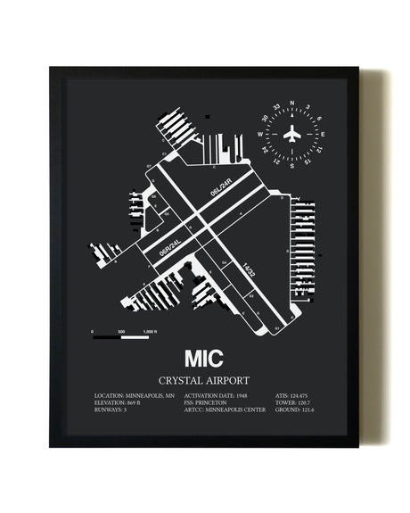 Unframed Crystal Airport map print poster
