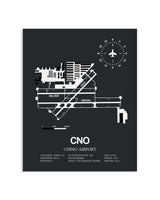 Gray Framed Chino Airport layout wall art poster