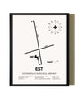 Framed Estherville Municipal Airport wall art poster in black frame