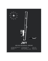 Gray Framed Mid-Way Regional Airport layout wall art poster