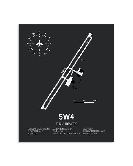 Gray Framed P K Airpark layout wall art poster