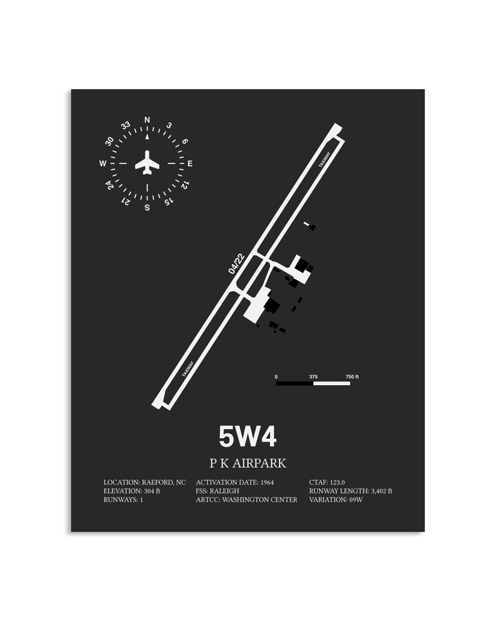 Gray Framed P K Airpark layout wall art poster