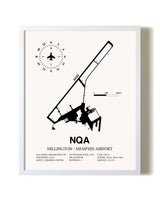 Millington / Memphis Airport airport map poster in oak frame