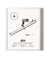 Paul C Miller/Sparta Airport airport map poster in oak frame