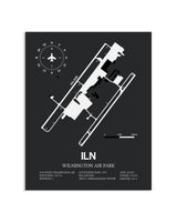 Gray Framed Wilmington Air Park layout wall art poster
