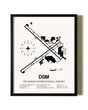 Framed Des Moines International Airport wall art poster in black frame
