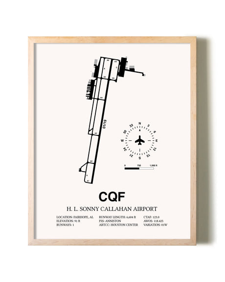 H. L. Sonny Callahan Airport framed wall art in white frame