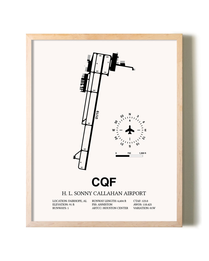 H. L. Sonny Callahan Airport framed wall art in white frame