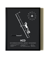 Unframed Hutchinson Municipal Airport-Butler Field map print poster