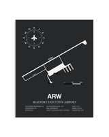 Gray Framed Beaufort Executive Airport layout wall art poster