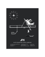 Gray Framed East Hampton Town Airport layout wall art poster