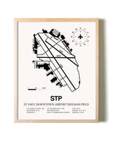 St. Paul Downtown Airport Holman Field framed wall art in white frame