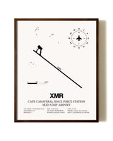 Cape Canaveral Space Force Station Skid Strip Airport aviation print in walnut frame