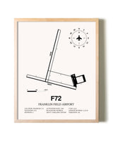 Franklin Field Airport framed wall art in white frame
