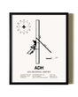 Framed Ada Regional Airport wall art poster in black frame