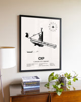 Carson City Airport aviation wall décor in black wood frame