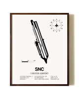 Chester Airport aviation print in walnut frame
