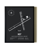Unframed Lake Wales Municipal Airport map print poster