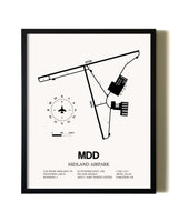 Framed Midland Airpark wall art poster in black frame
