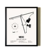 Framed Midland Airpark wall art poster in black frame