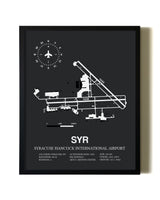 Unframed Syracuse Hancock International Airport map print poster