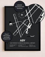 Southwest Georgia Regional Airport poster size comparison chart