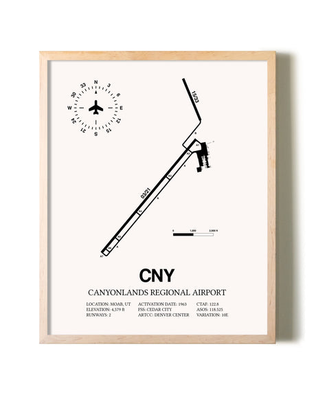 Canyonlands Regional Airport framed wall art in white frame