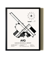 Framed Marana Regional Airport wall art poster in black frame