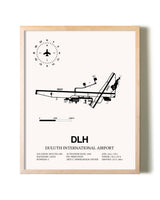 Duluth International Airport framed wall art in white frame
