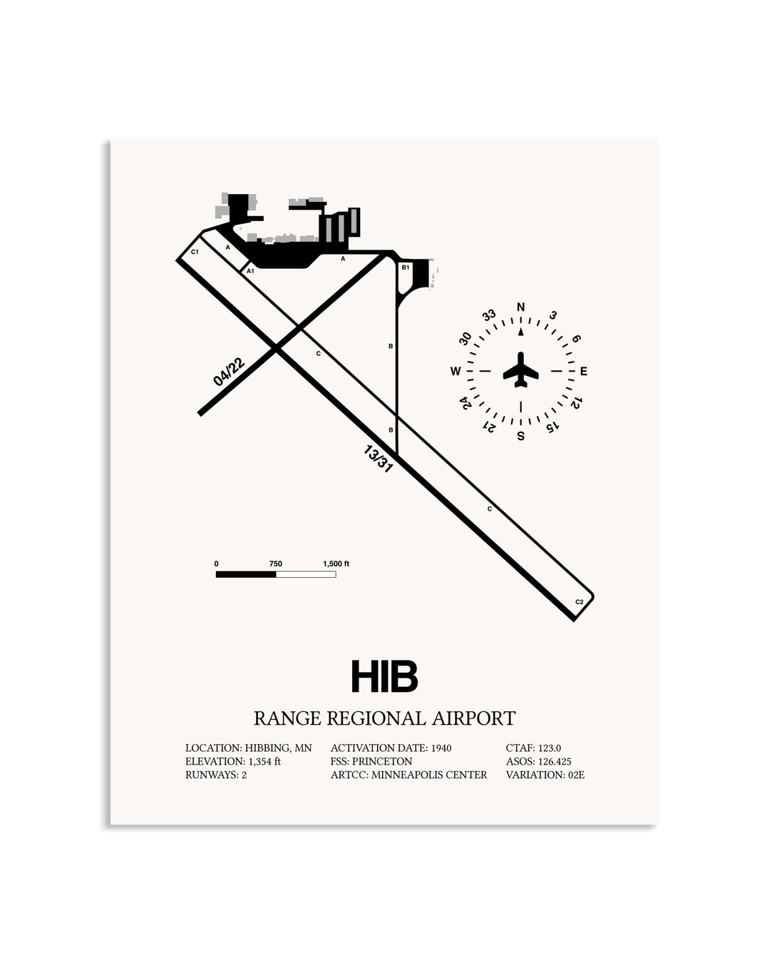 Gray Range Regional Airport framed poster displayed in an airplane hangar