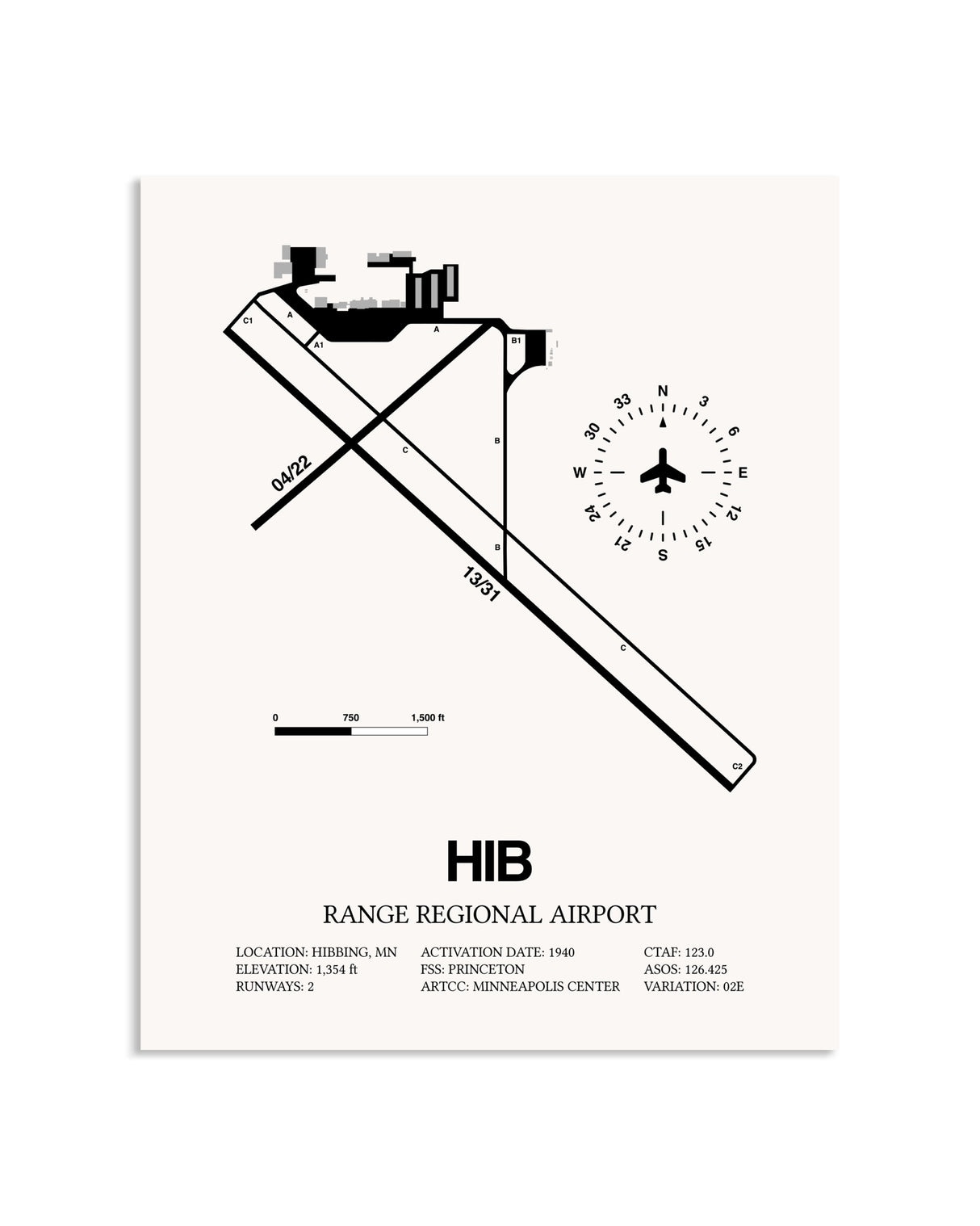 Gray Range Regional Airport framed poster displayed in an airplane hangar