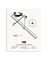 Gray Range Regional Airport framed poster displayed in an airplane hangar