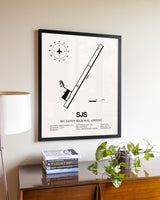 Big Sandy Regional Airport aviation wall décor in black wood frame