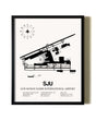 Framed Luis Munoz Marin International Airport wall art poster in black frame