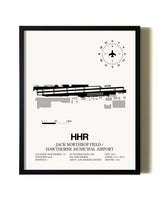Framed Jack Northrop Field / Hawthorne Municipal Airport wall art poster in black frame
