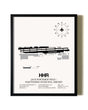 Framed Jack Northrop Field / Hawthorne Municipal Airport wall art poster in black frame