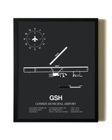 Unframed Goshen Municipal Airport map print poster