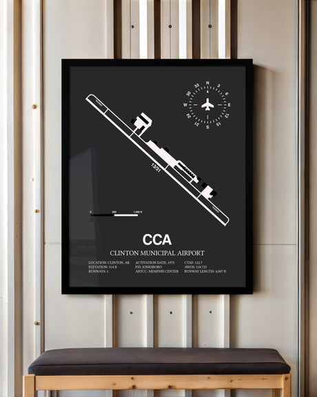 Frame color options for Clinton Municipal Airport Wall Art