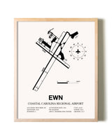 Coastal Carolina Regional Airport framed wall art in white frame
