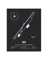 Gray Framed Richard Downing Airport layout wall art poster