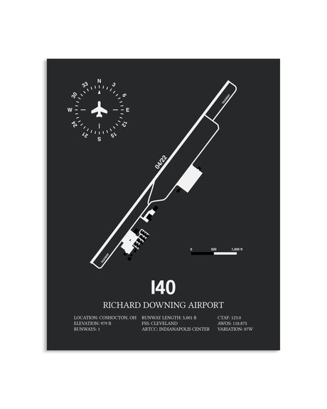 Gray Framed Richard Downing Airport layout wall art poster