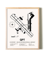 Gulfport-Biloxi International Airport framed wall art in white frame