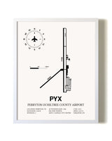 Perryton Ochiltree County Airport airport map poster in oak frame