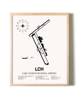 Lake Charles Regional Airport framed wall art in white frame