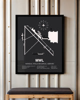 Frame color options for Mineral Wells Regional Airport Wall Art