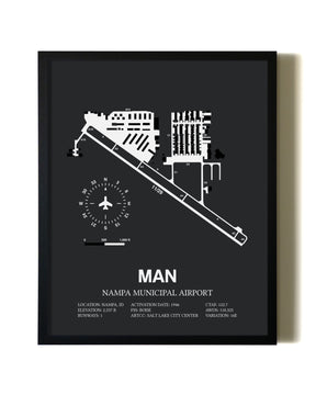 Unframed Nampa Municipal Airport map print poster