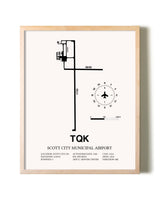 Scott City Municipal Airport framed wall art in white frame