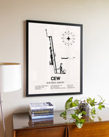 Bob Sikes Airport aviation wall décor in black wood frame