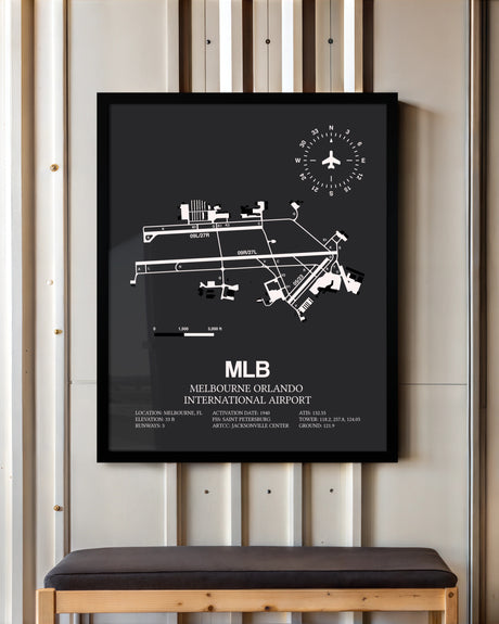 Frame color options for Melbourne Orlando International Airport Wall Art